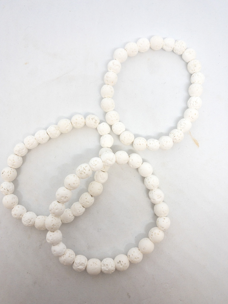 Lava White Bead Bracelet