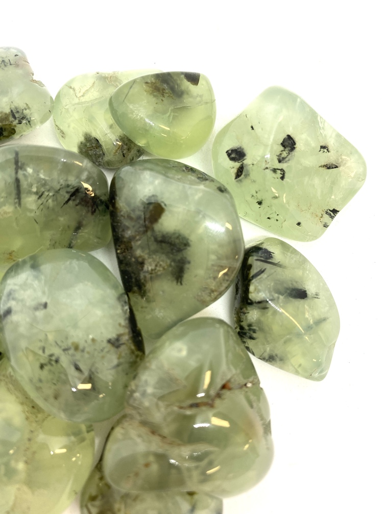 Prehnite with Epidote Crystal Tumbled