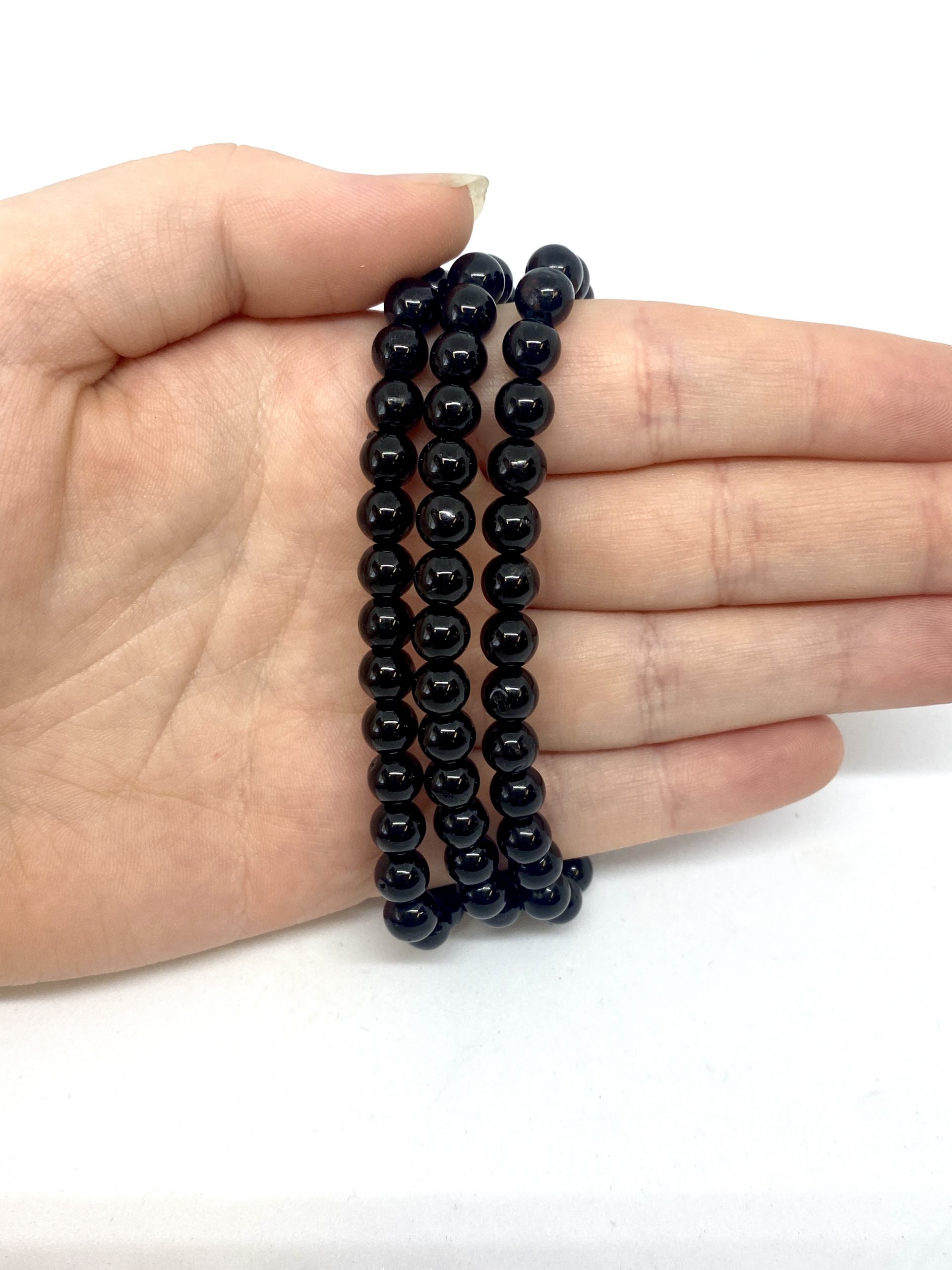 Black Tourmaline Crystal Bead Bracelet