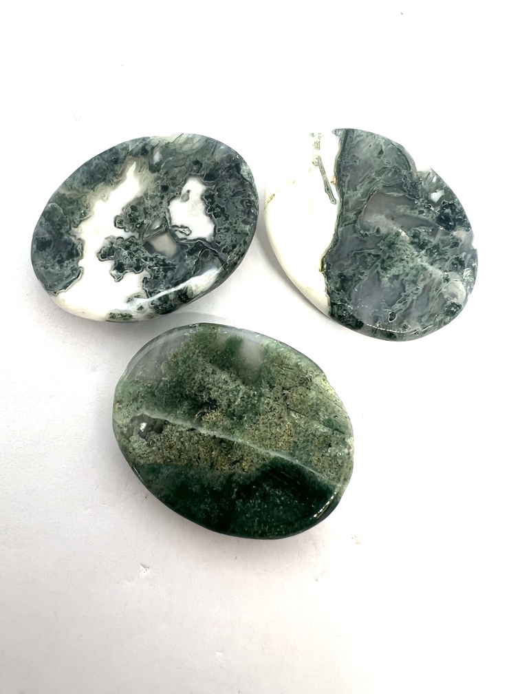 Moss Agate Crystal Worry Stone