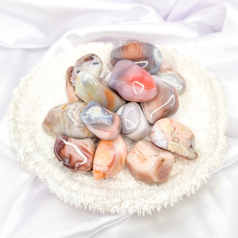 Pale Pink Agate Crystal Large Tumbled