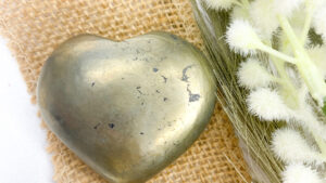 Pyrite Crystal Heart 5cm