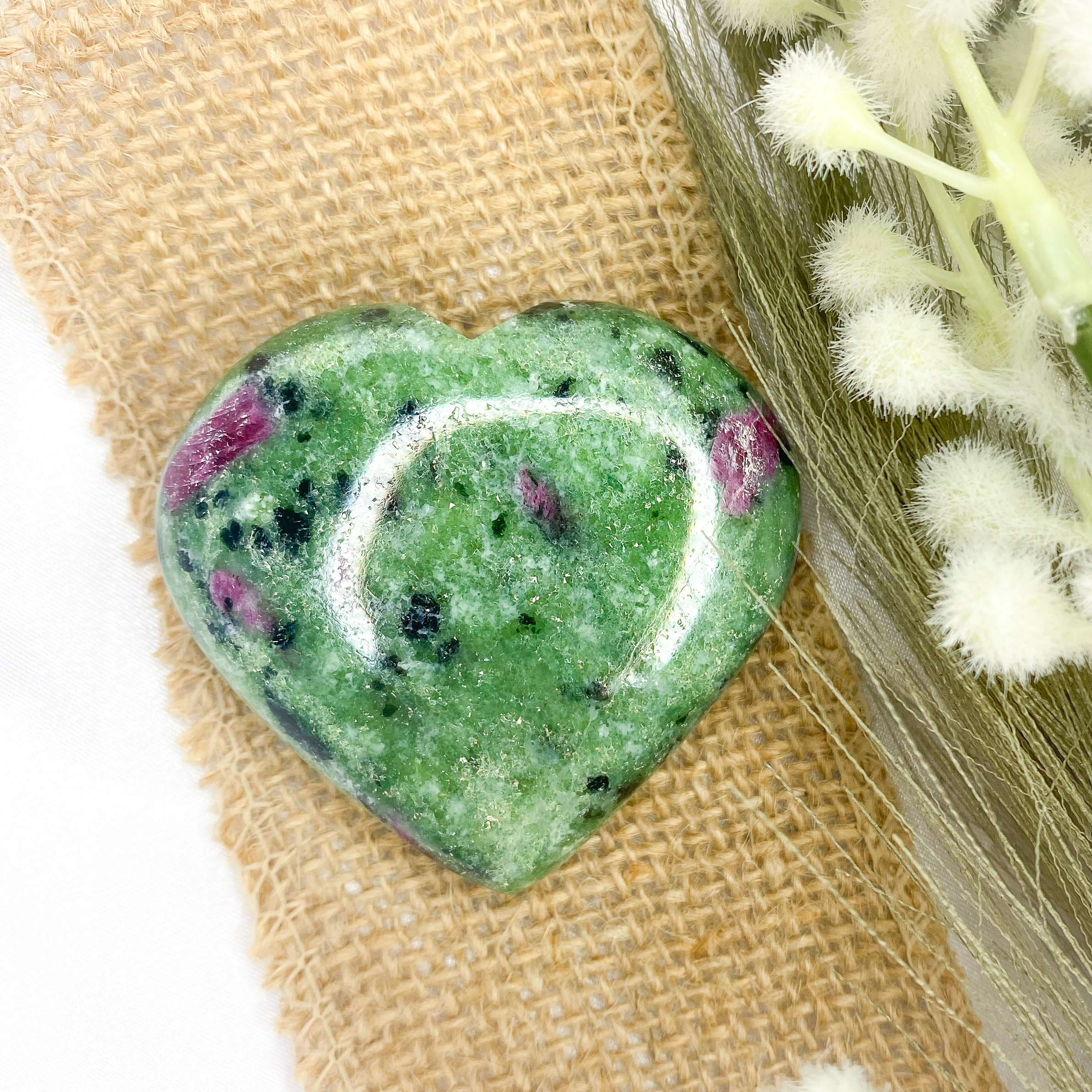Ruby Zoisite Crystal Heart 5cm