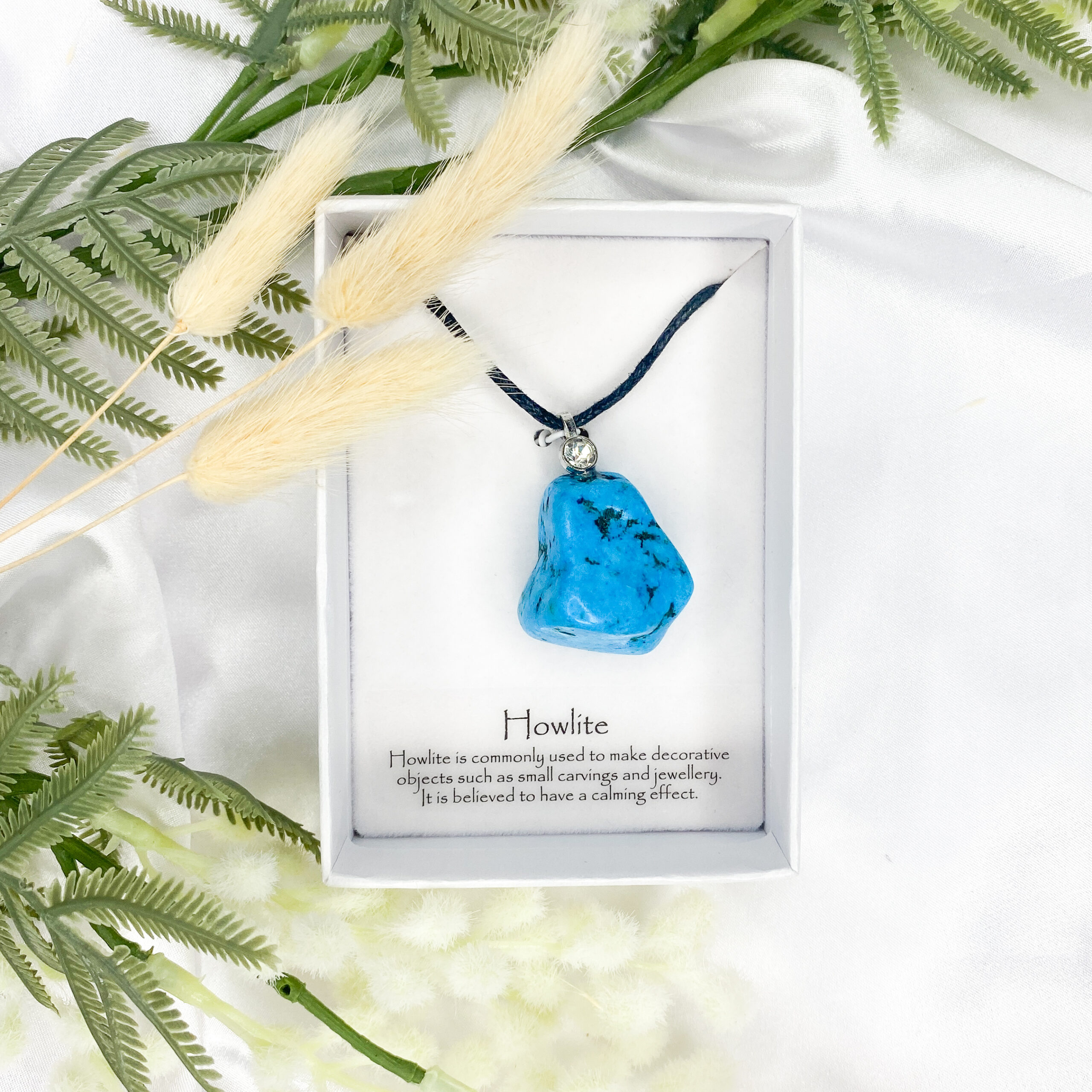 Blue Howlite Crystal Tumbled Pendant