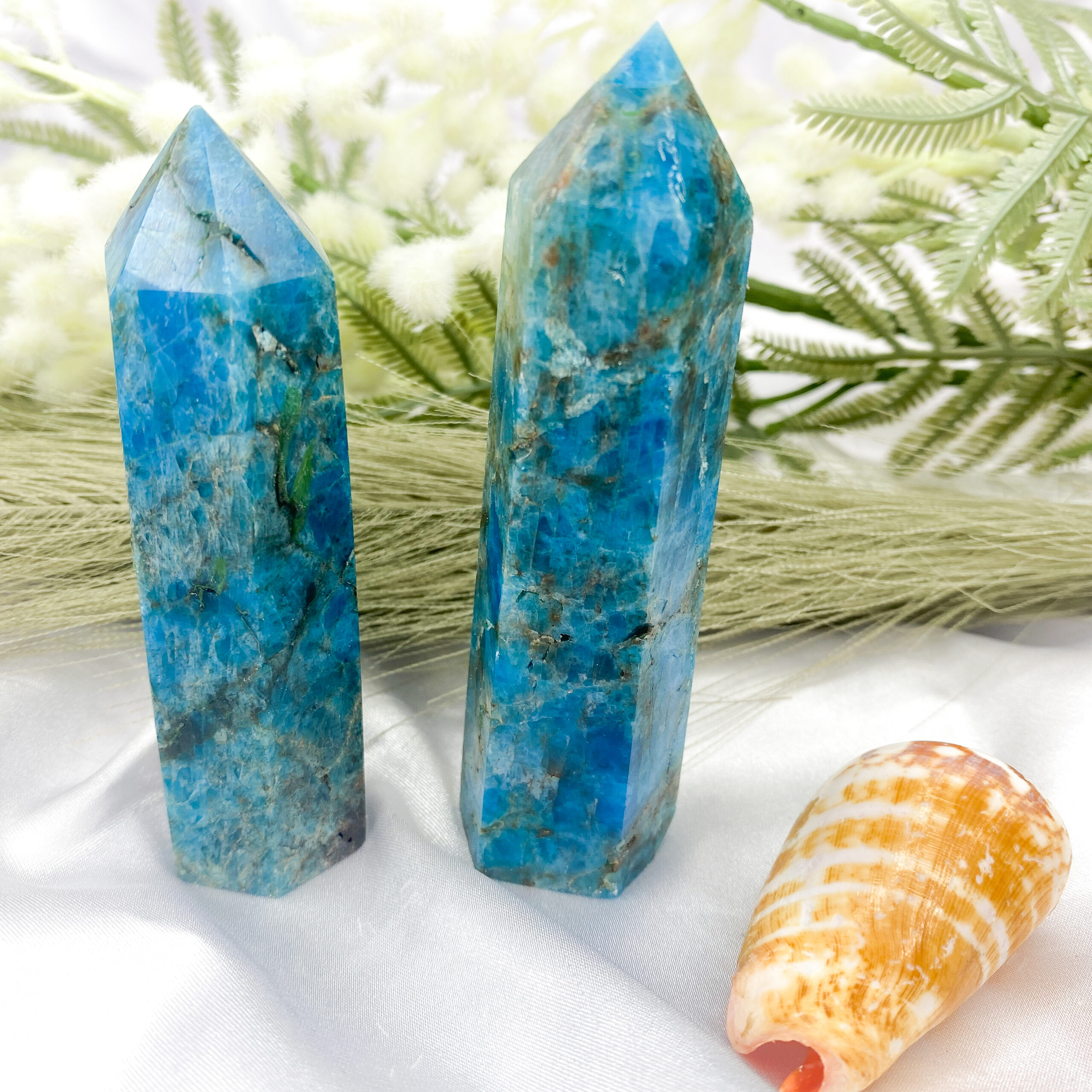 Blue Apatite Crystal Point 6-9cm