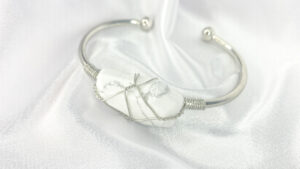White Howlite Crystal Cuff Bracelet