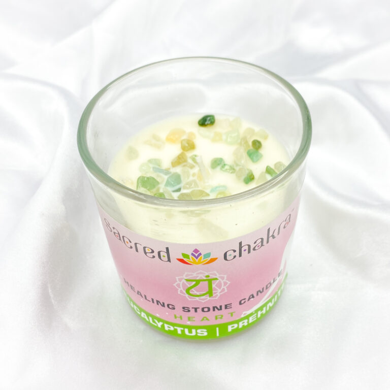 Sacred Heart Chakra Candle with Crystals