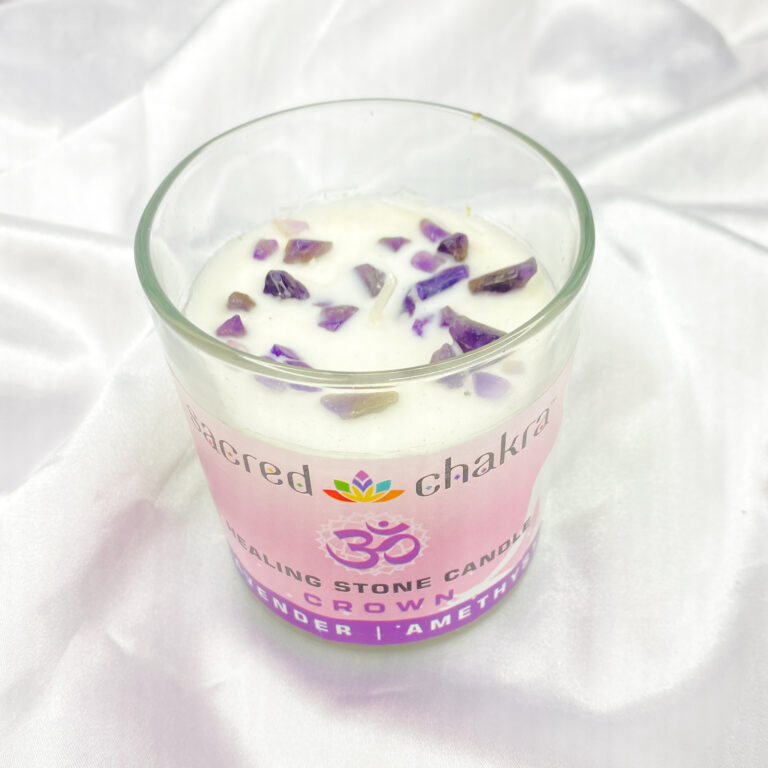 Sacred Crown Chakra Candle with Crystals