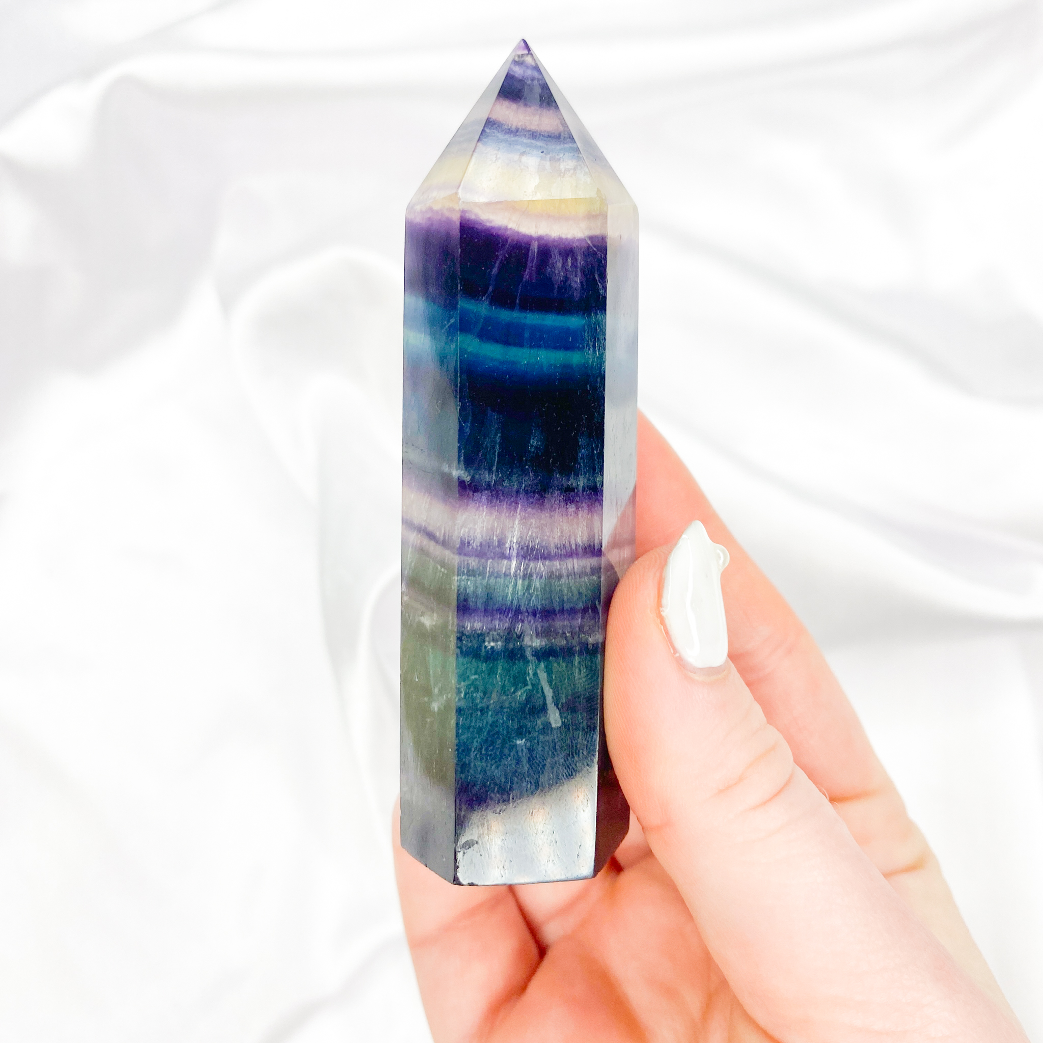 Rainbow Fluorite Crystal Point 6-9cm