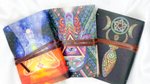 Pocket Leather Journal with Mystic Design