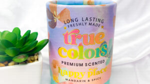 True Colour Candle Happy Place Mandarin and Spice