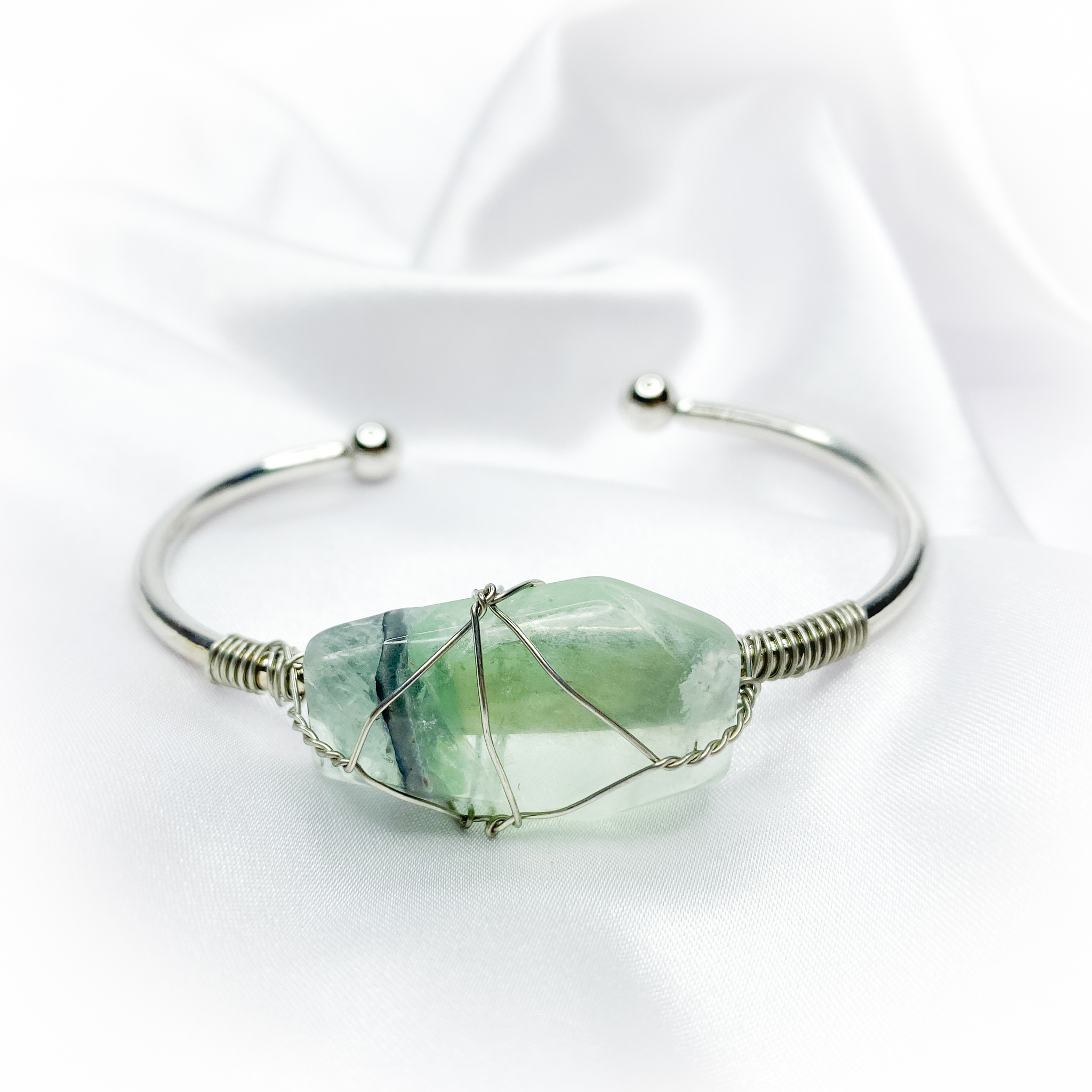 Fluorite Crystal Cuff Bracelet