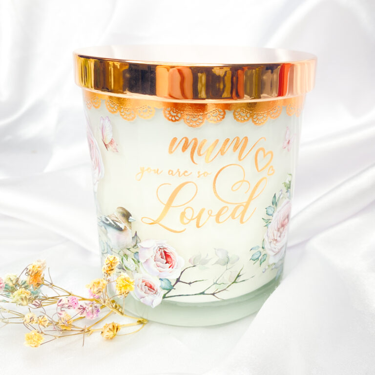 Soft Floral Mum Candle Vanilla 45hr Burn 9cm