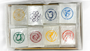 Selenite Chakra Boxed Tiles Set of 8