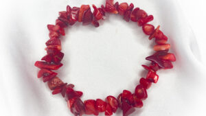 Red Agate Crystal Chip Bracelet