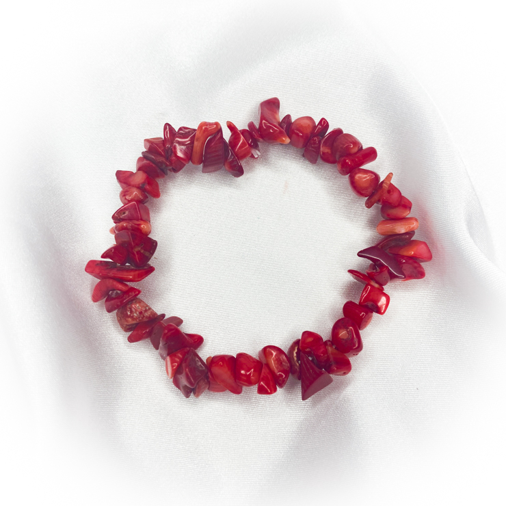 Red Agate Crystal Chip Bracelet