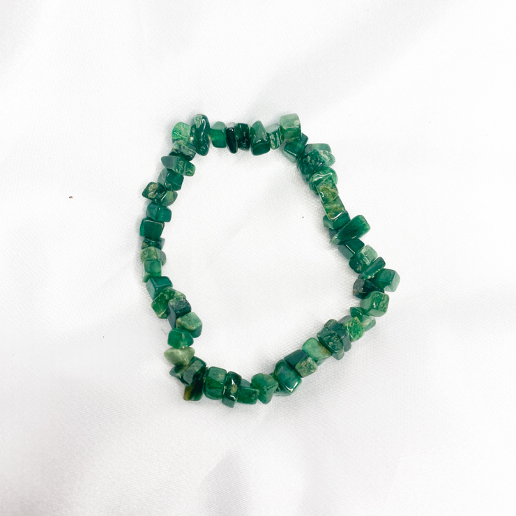 Dark Green Jade Chip Bracelet