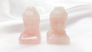 Rose Quartz Crystal Buddha Head 4cm