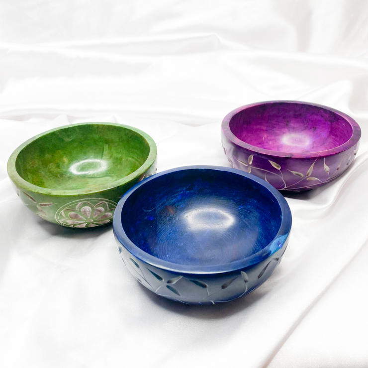 Soapstone Smudge Bowl 10cm Colours Assorted