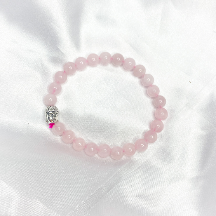 Rose Quartz Crystal Buddha Bracelet