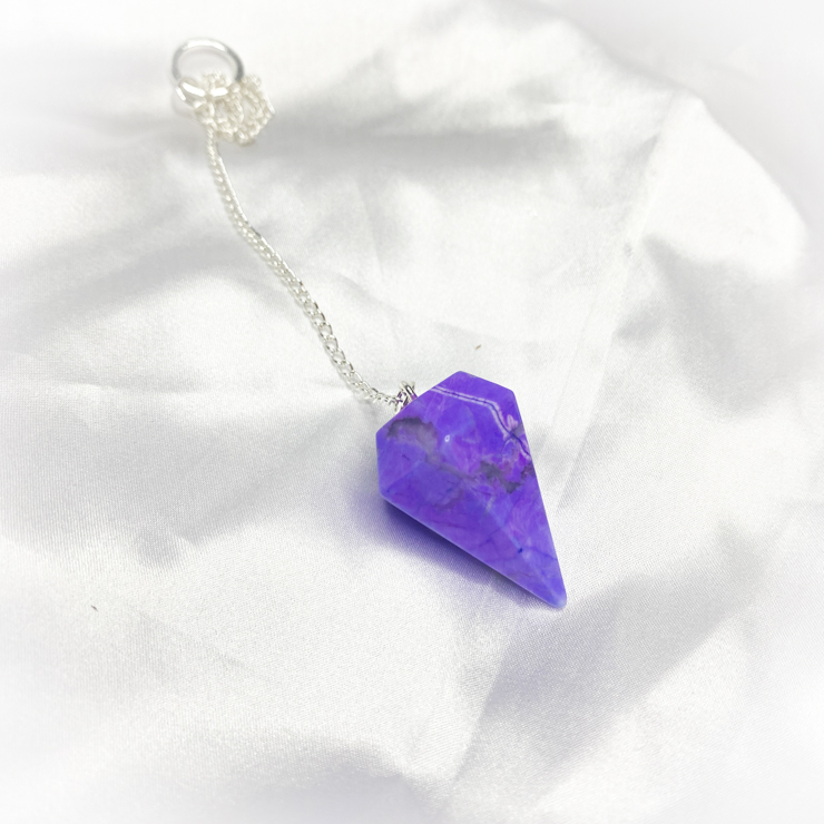 Purple Howlite Crystal Pendulum