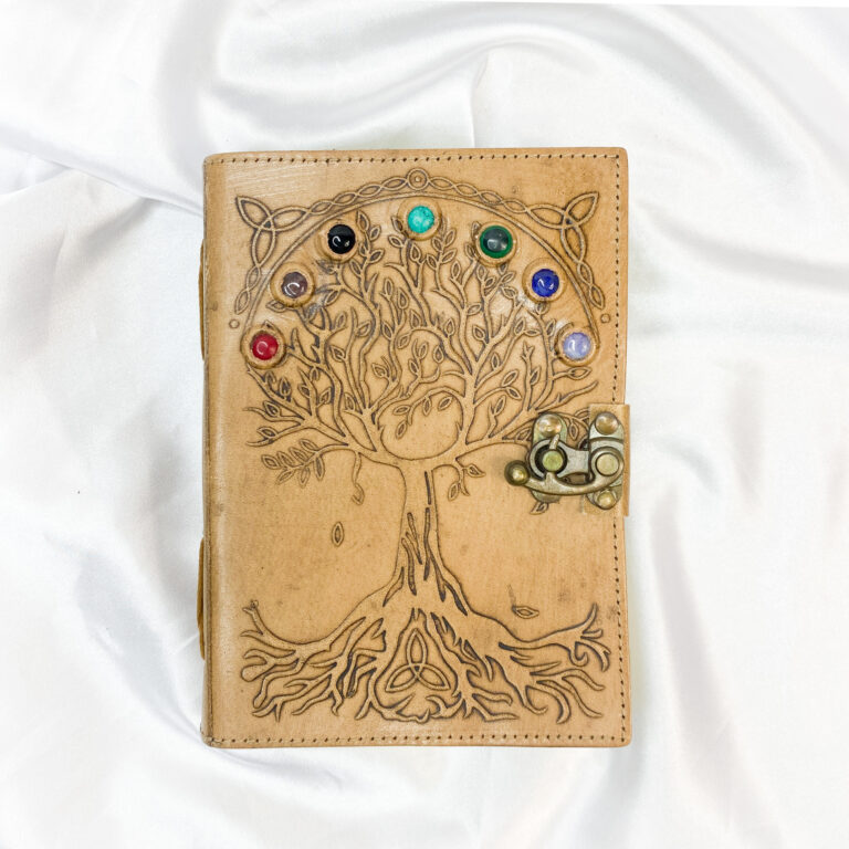 Leather Journal Chakra Crystals - Tree Of Life