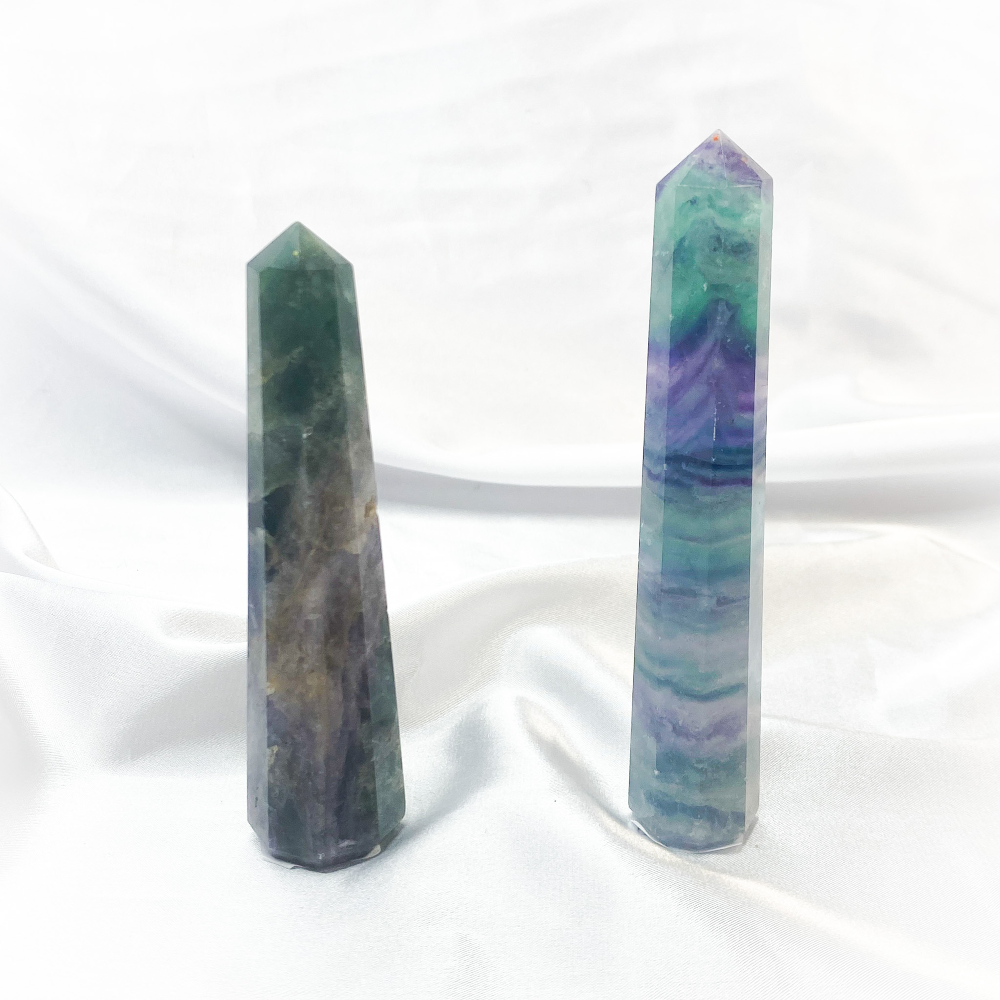 Rainbow Fluorite Crystal Point 6-9 cm