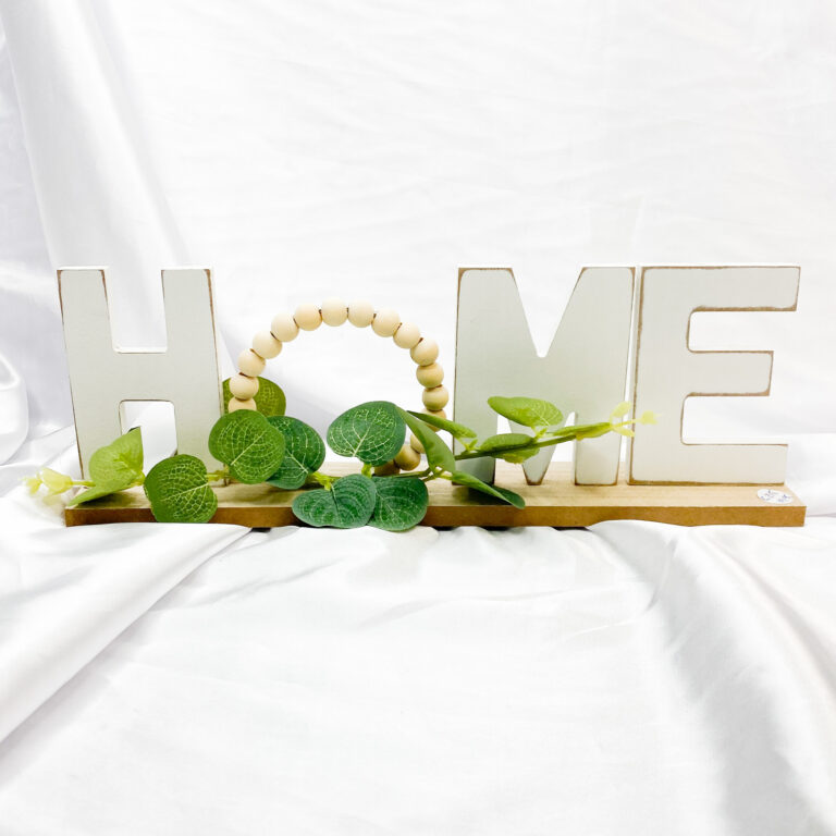 Home Tabletop Sign with Greenery 30cm