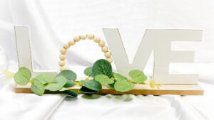 Love Tabletop Sign with Greenery 30cm