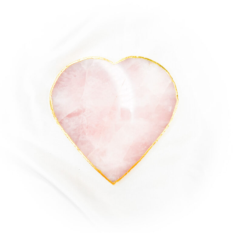 Rose Quartz Crystal Heart Coaster 11cm
