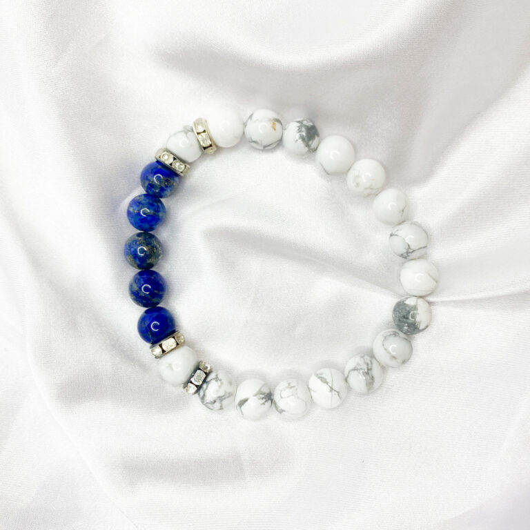 Howlite and Lapis Lazuli Crystal Bracelet