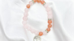 Rose Quartz and Sunstone Crystal Bracelet